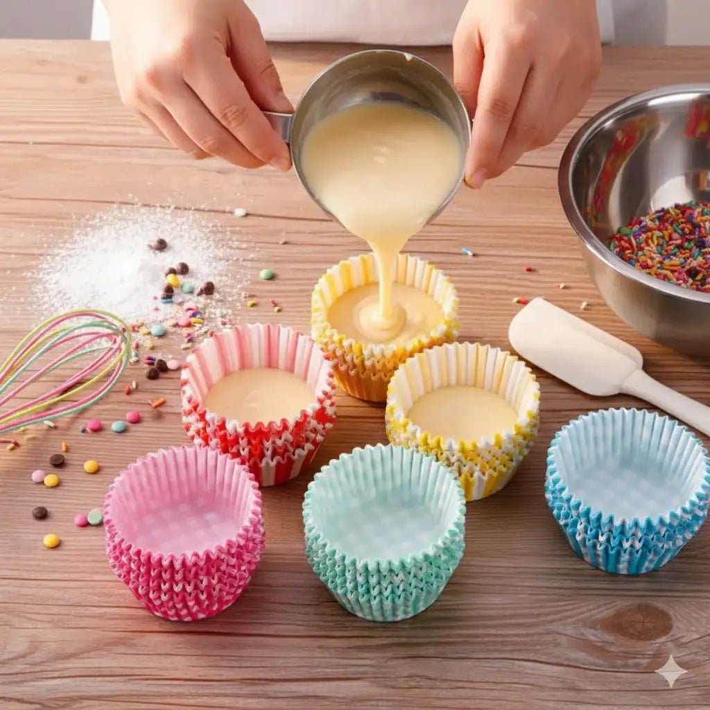 Mini Paper Cupcake Liners – Assorted Muffin Baking Cups (24pcs) - KT Bazar BD Shop