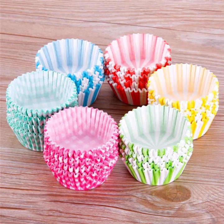Mini Paper Cupcake Liners – Assorted Muffin Baking Cups (24pcs) - KT Bazar BD Shop