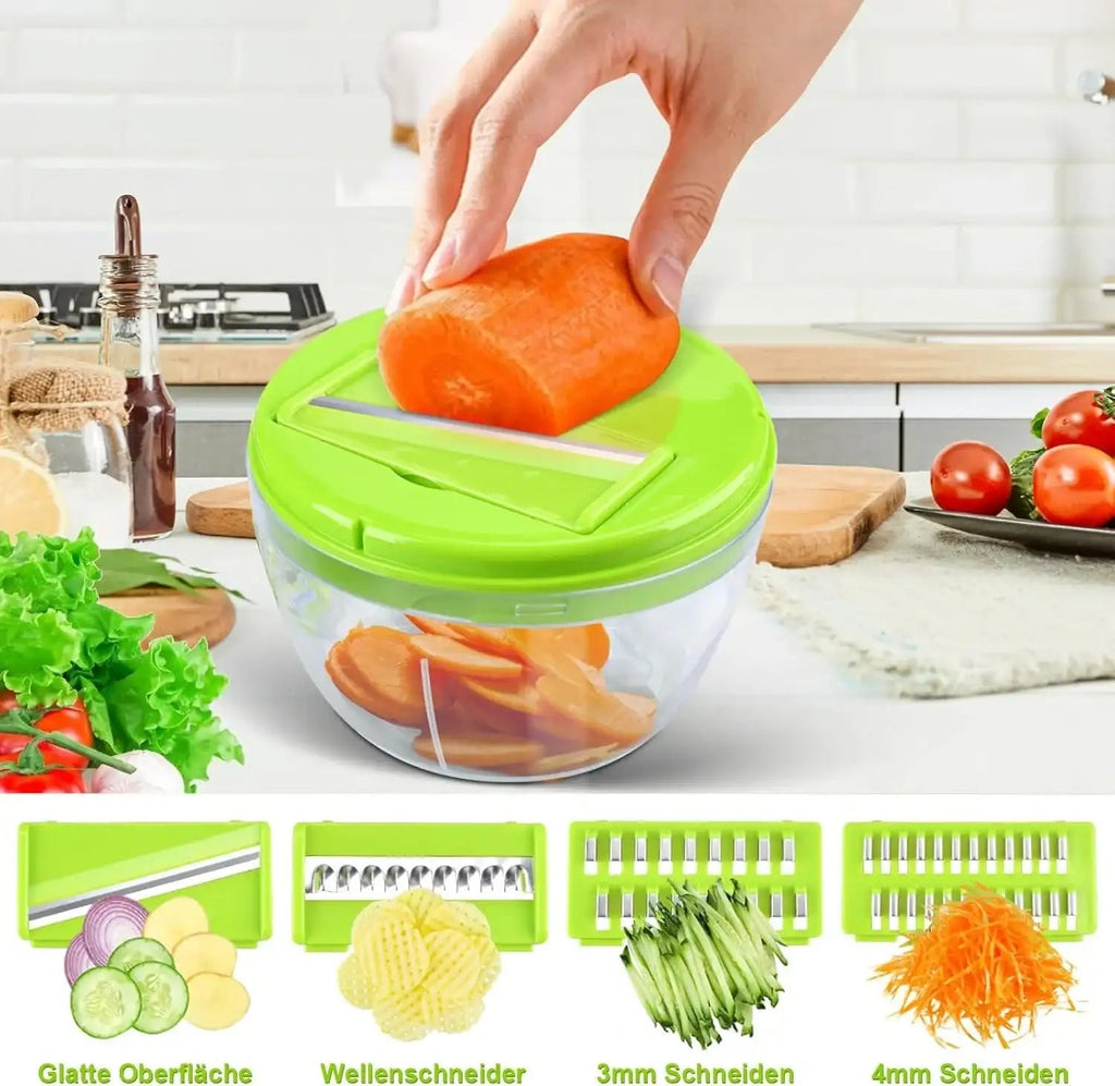 Multi Functional Vegetable Cutter with 4 Interchangeable Blades - KT Bazar BD Shop