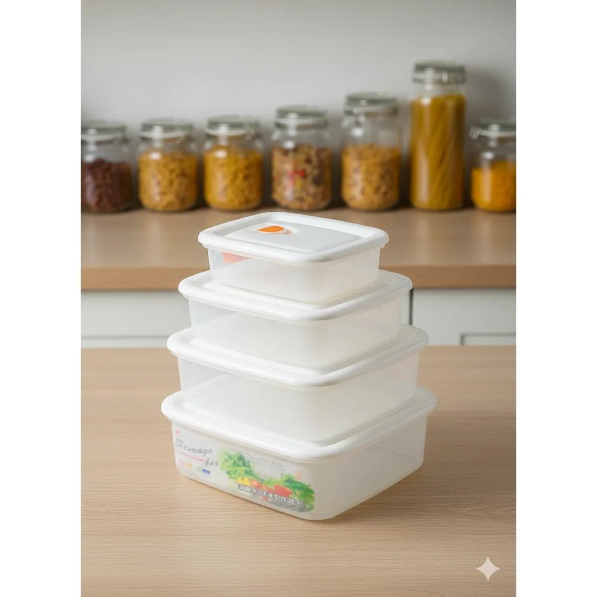 Oven - Proof Airtight Plastic Containers – 4 pcs Set - KT Bazar BD Shop