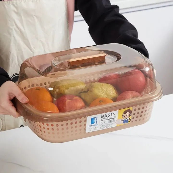 Plastic Dish Drainer Rack with Transparent Lid – Kitchen Storage Holder - KT Bazar BD Shop