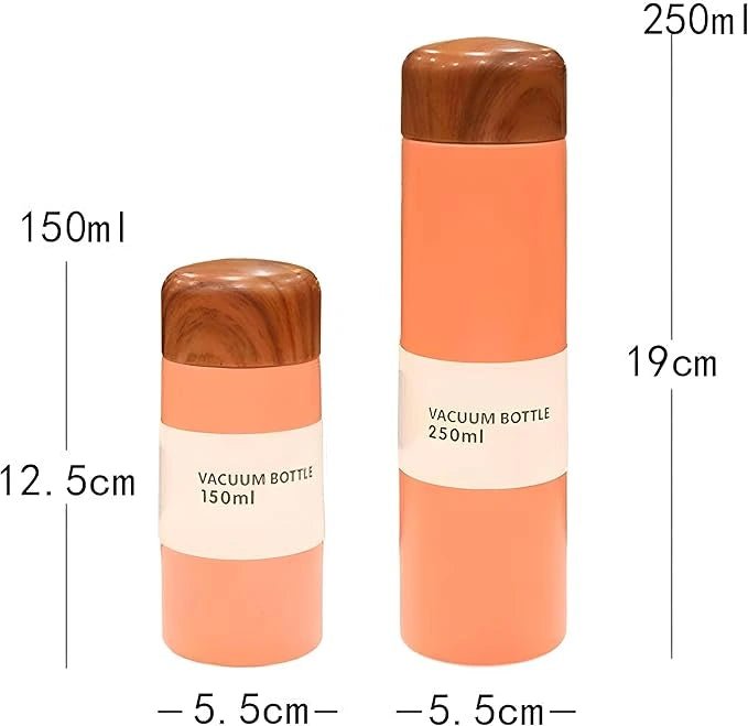 Portable Pocket Vacuum Bottles Mini Coffee Mug 150ml and 250ml 304 Stainless Steel - KT Bazar BD Shop
