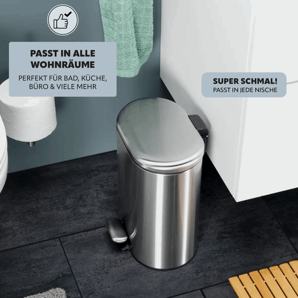 Round - Rect. Stainless Steel Pedal Bin 6/12 Litre - KT Bazar BD Shop