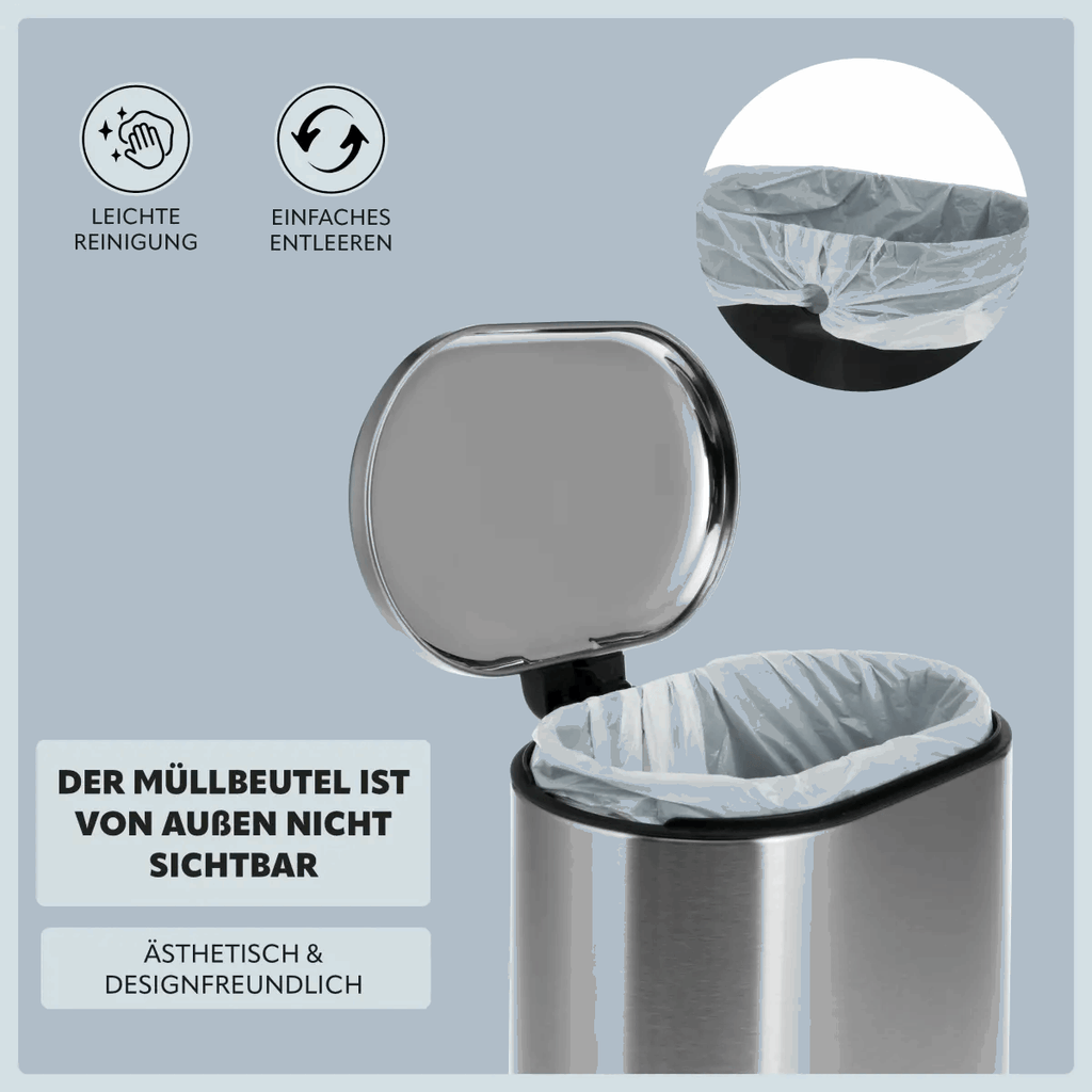 Round - Rect. Stainless Steel Pedal Bin 6/12 Litre - KT Bazar BD Shop