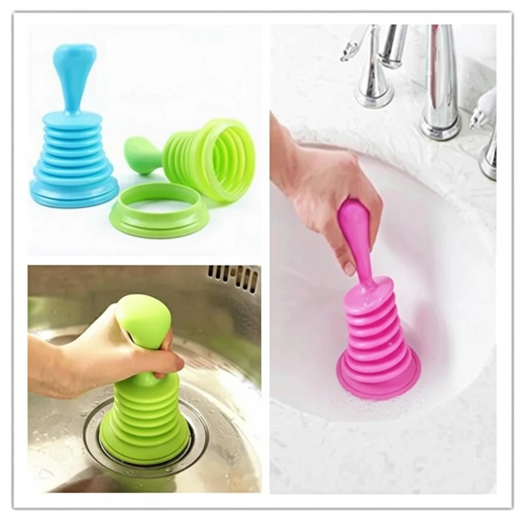 Rubber Sink & Toilet Plunger – Bathroom & Kitchen Drain Unblocker (Random Color) - KT Bazar BD Shop