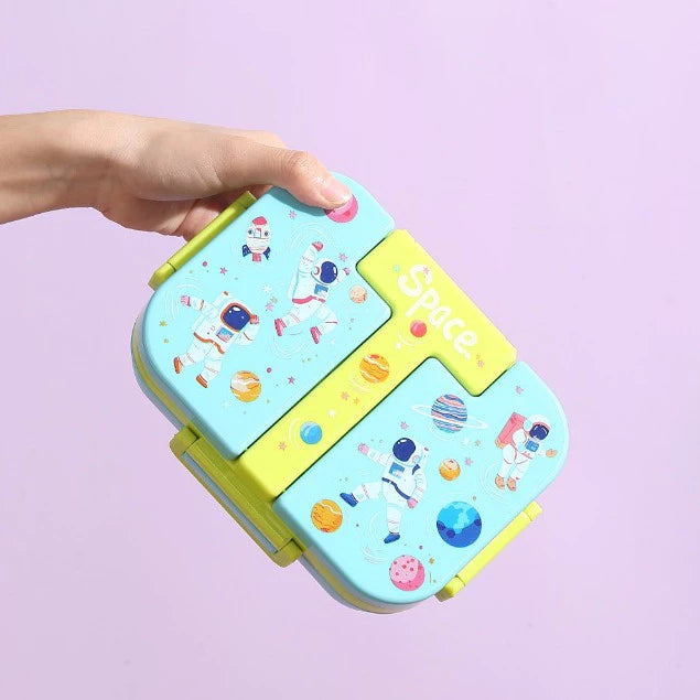 Cute 3-Section Children's Lunch Box + Spoon - Leak-Proof School Lunch Box
