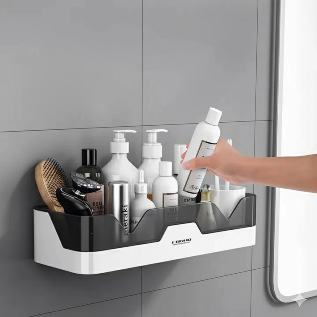 Shower Rack with Hooks – No Drilling Bathroom Organizer - KT Bazar BD Shop