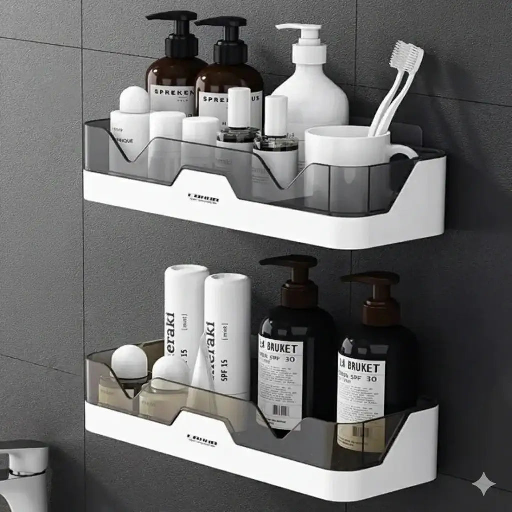 Shower Rack with Hooks – No Drilling Bathroom Organizer - KT Bazar BD Shop