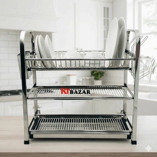 SKB Dish Drying Rack Stainless Steel Sus 304 Food Grade with knife set