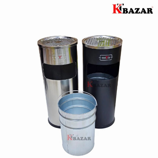 Smoke steel ash tray dustbin - KT Bazar BD Shop