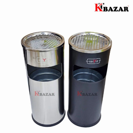 Smoke steel ash tray dustbin - KT Bazar BD Shop