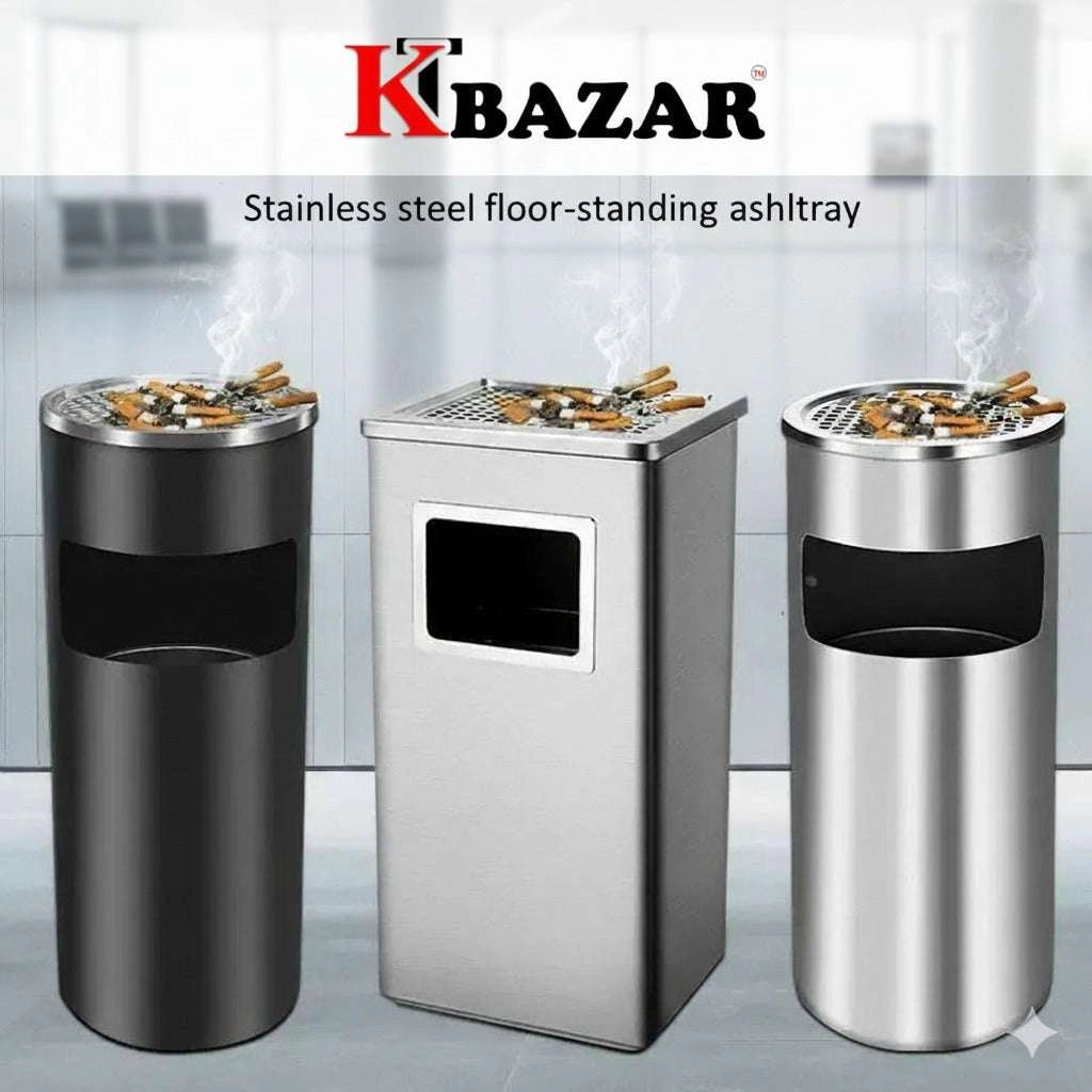 Smoke steel ash tray dustbin