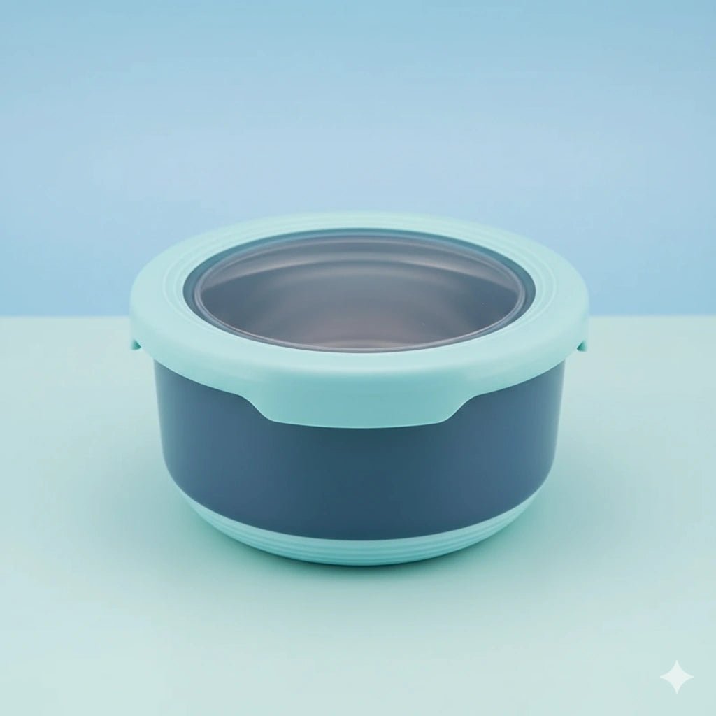 Stainless Steel Bento Lunch Container – Leakproof, Sealed & Durable Round box - KT Bazar BD Shop