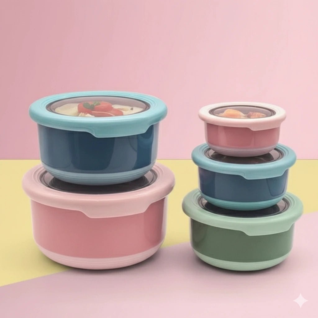 Stainless Steel Bento Lunch Container – Leakproof, Sealed & Durable Round box - KT Bazar BD Shop