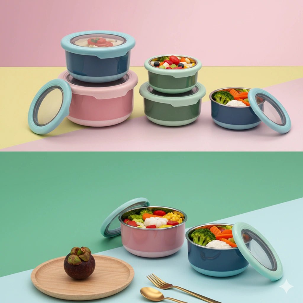 Stainless Steel Bento Lunch Container – Leakproof, Sealed & Durable Round box - KT Bazar BD Shop