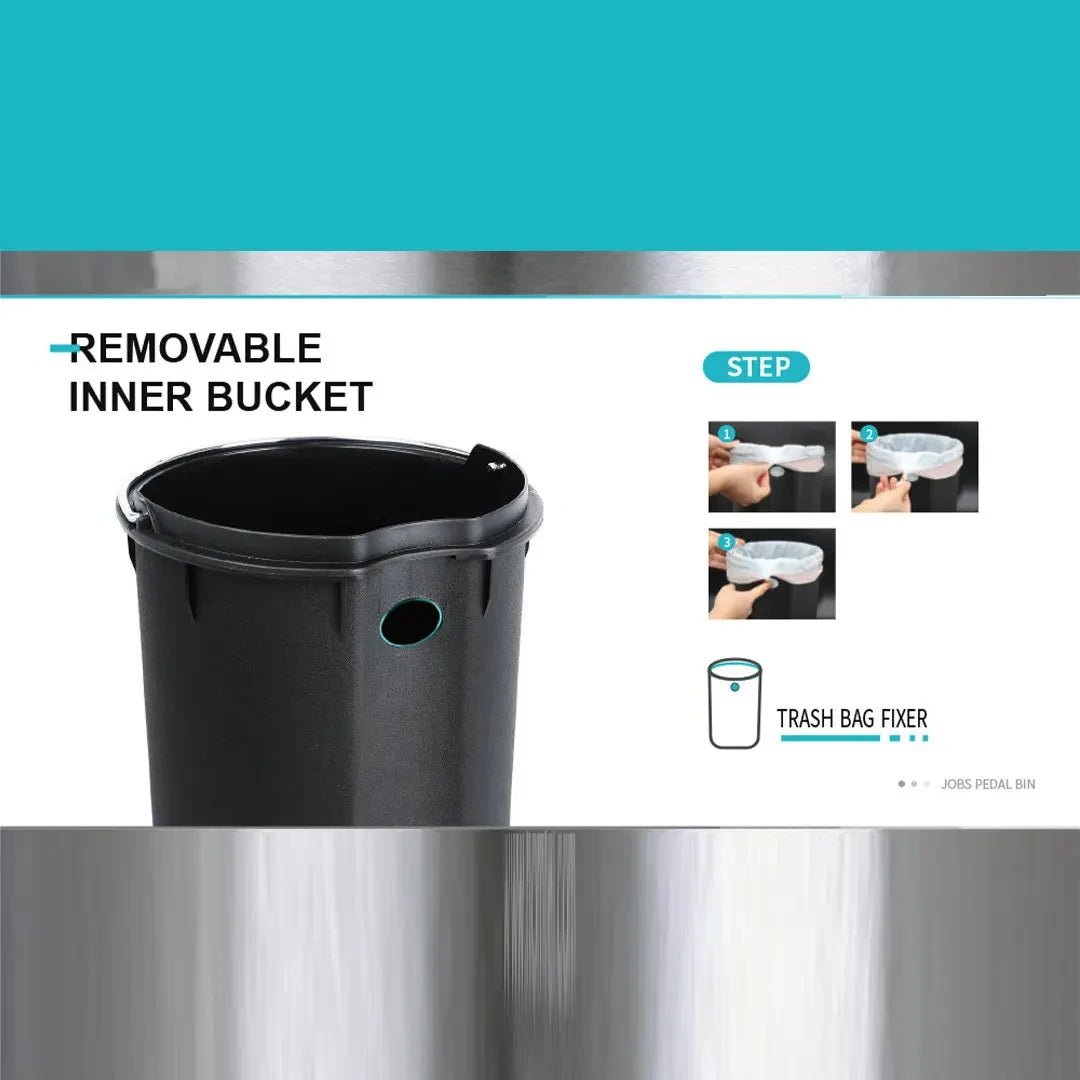 Stainless Steel Pedal Bin Round - KT Bazar BD Shop