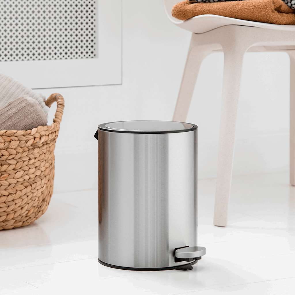 Stainless Steel Pedal Bin Round - KT Bazar BD Shop