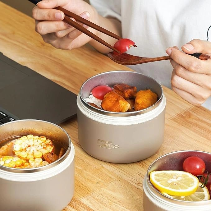 Vacuum Insulated 3 - Layer Stainless Steel Lunch Box - KT Bazar BD Shop