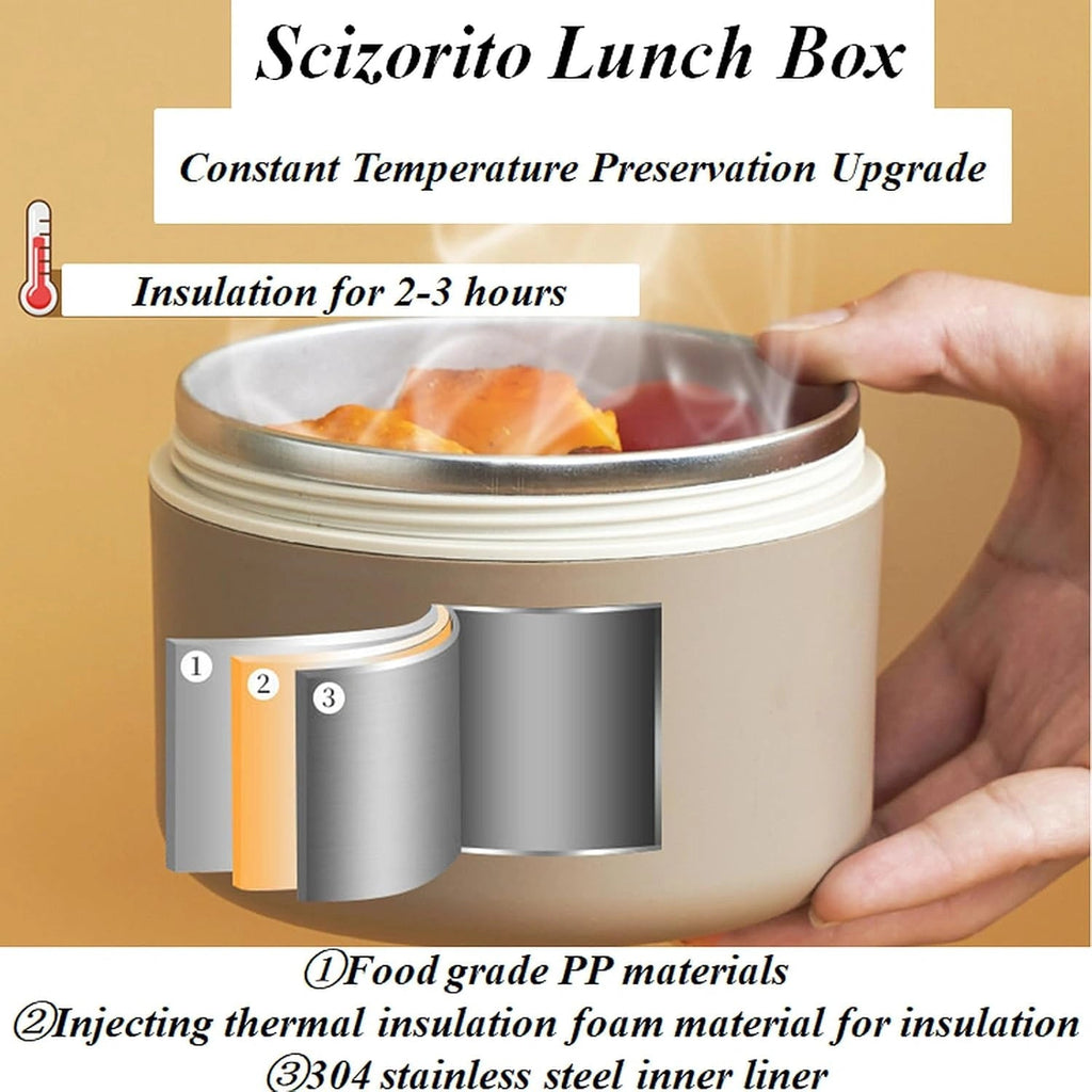 Vacuum Insulated 3 - Layer Stainless Steel Lunch Box - KT Bazar BD Shop