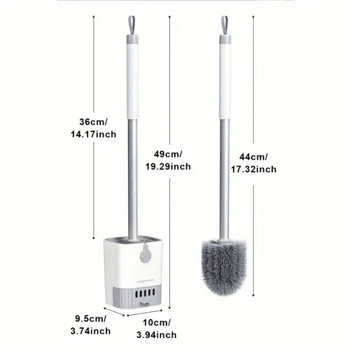 Wall Mounted Toilet Brush Set with Holder – Flexible Long Handle Cleaning Tool - KT Bazar BD Shop