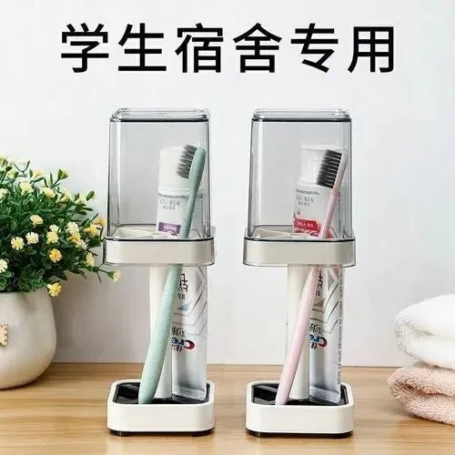 White Plastic Toothbrush & Toothpaste Stand – Single Holder - KT Bazar BD Shop