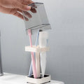 White Plastic Toothbrush & Toothpaste Stand – Single Holder - KT Bazar BD Shop